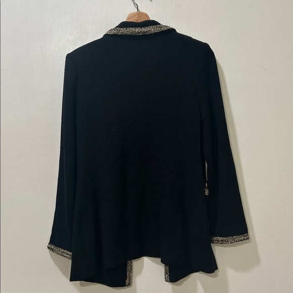 MISOOK WOMENS GOLD CHAIN TRIMMED BLACK BLAZER Sz XS - Picture 2 of 10